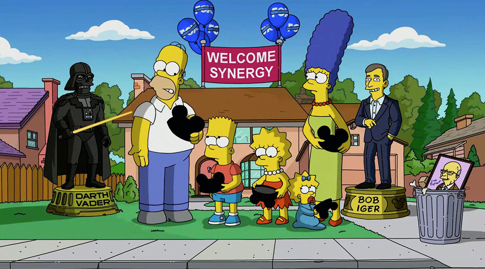 Промо-фото на тему ввода мультсериала «Симпсоны» в Disney