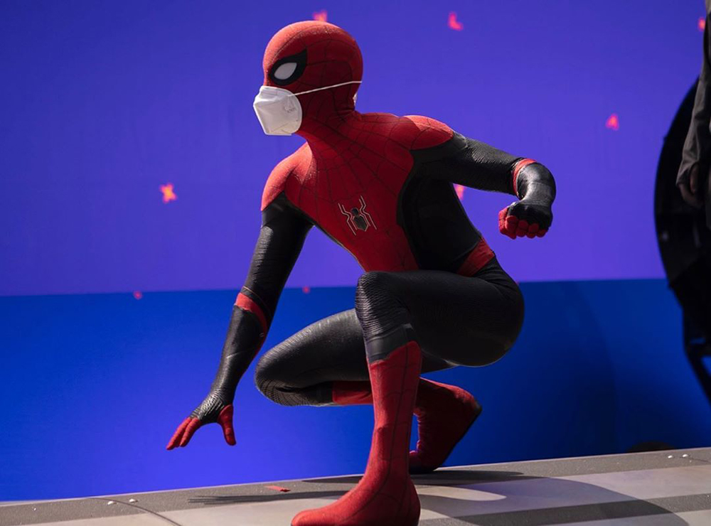 Кадр со съемок фильма «Человек-паук 3»