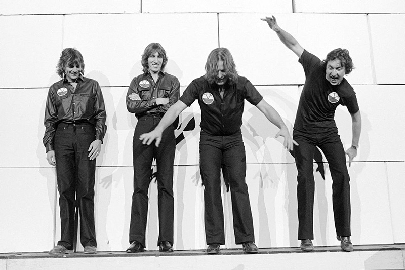 Ричард Райт, Роджер Уотерс, Дэвид Гилмор и Ник Мэйсон представляют «Стену» в Лос-Анджелесе, 1980 г.