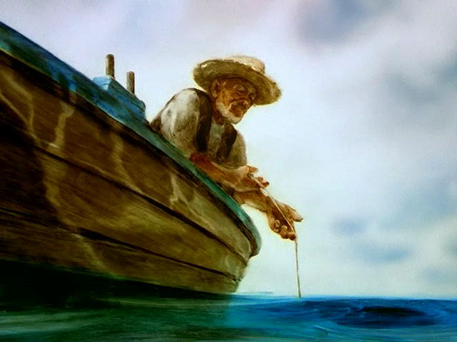 Кадр из мультфильма Александра Петрова «Старик и море»