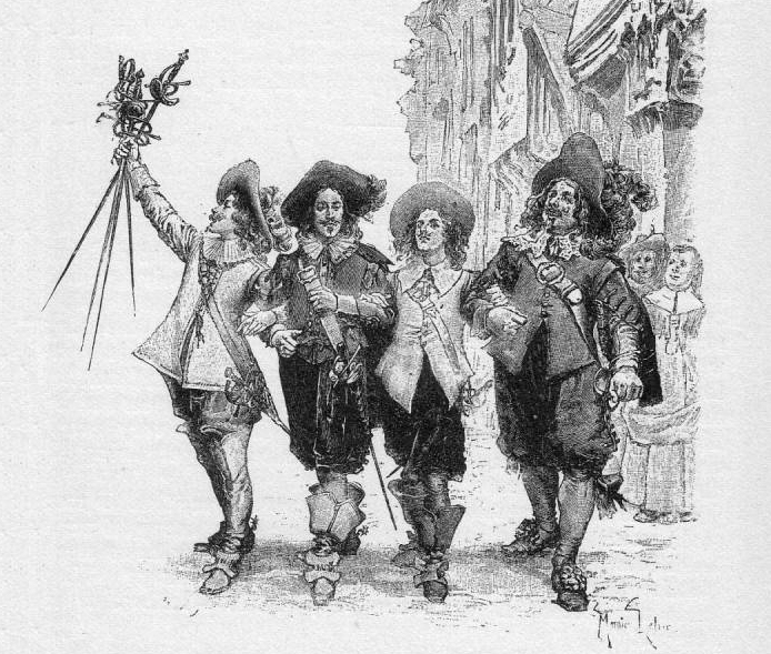 Одни из самых известных иллюстраций к «Трём мушкетерам» принадлежат перу Мориса Лелуара.