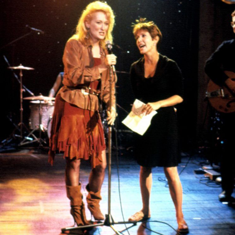 Мэрил Стрип и Кэрри Фишер на съемках фильма «Открытки с края бездны», 1990 год/ Фото с сайта biobiochile.cl