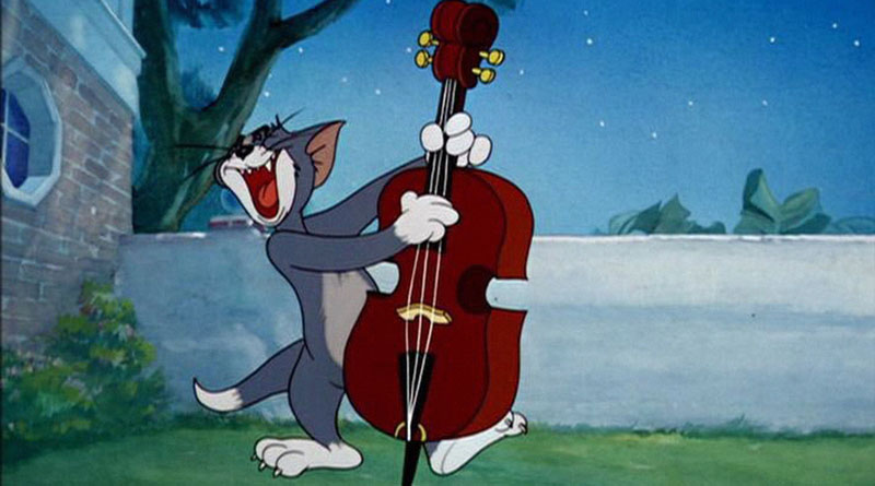 Кадр из мультсериала «Том и Джерри», Том исполняет серенаду