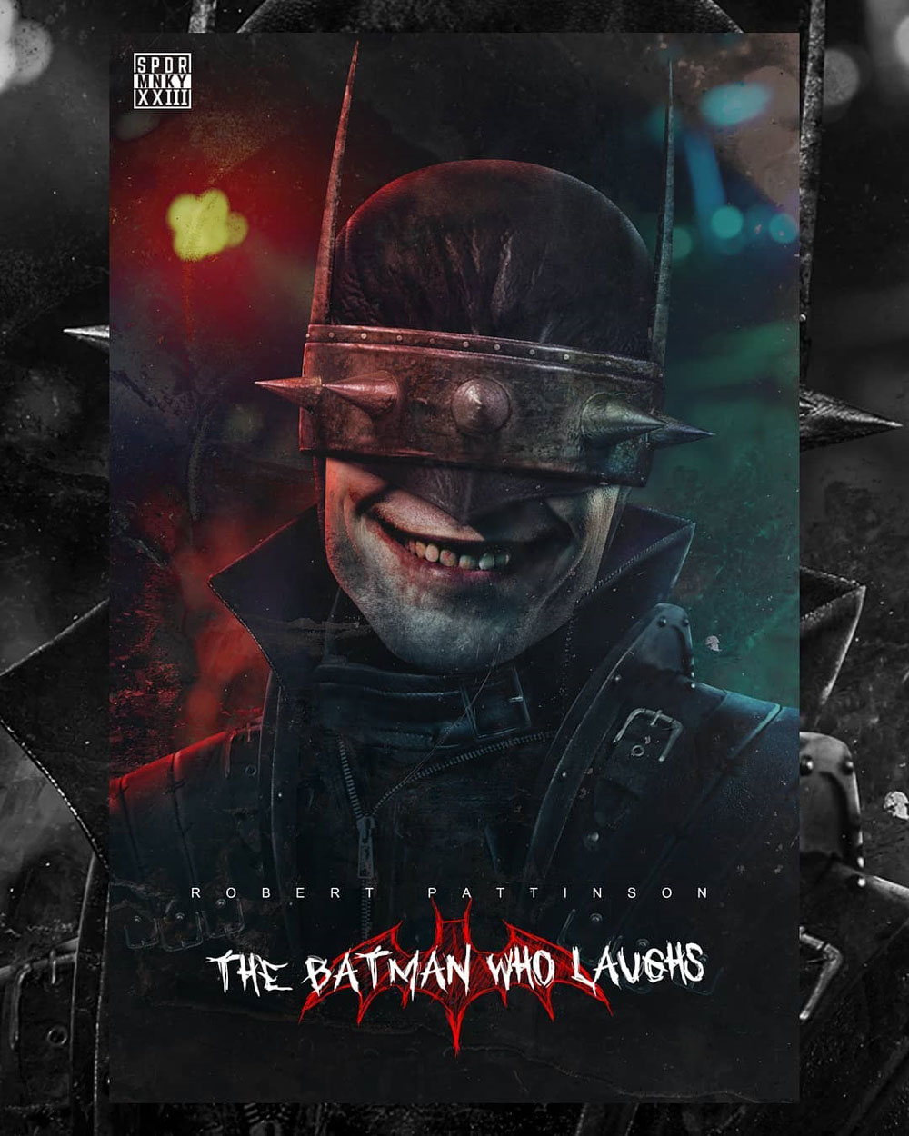 Роберт Паттинсон в роли смеющегося злого Бэтмена, арт SPDRMNKYXXIII