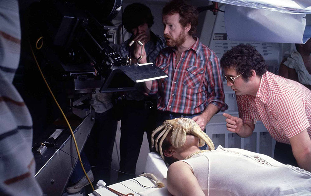 Ридли Скотт на съемках фильма «Чужой» (1979)