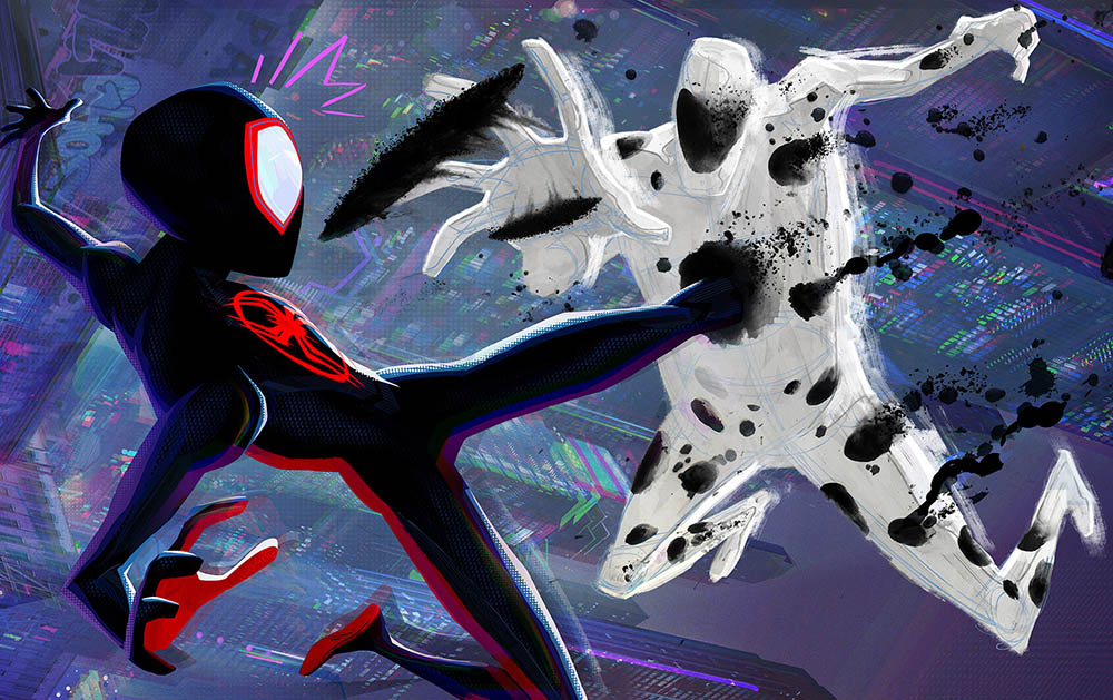 Кадр из мультфильма «Человек-паук: Паутина вселенных» (2023)
