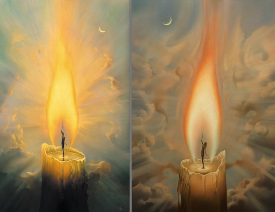 Детскую душу навсегда поразило пламя свечей волновал. Свеча в живописи. В пламени свечи.