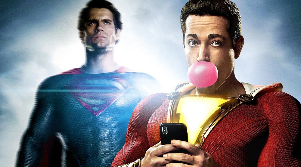 Супермен Генри Кавилла и Шазам Закари Ливая, арт из сайта IGN