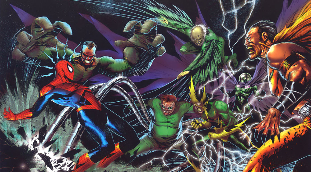 Человек-паук и «Зловещая шестерка» в комиксе Marvel