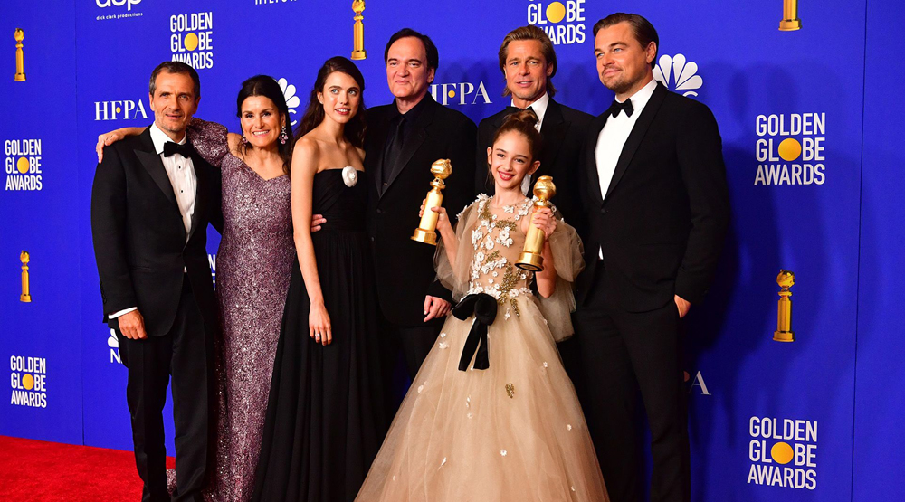 Съемочная группа фильма «Однажды… в Голливуде» на премии «Золотой глобус»