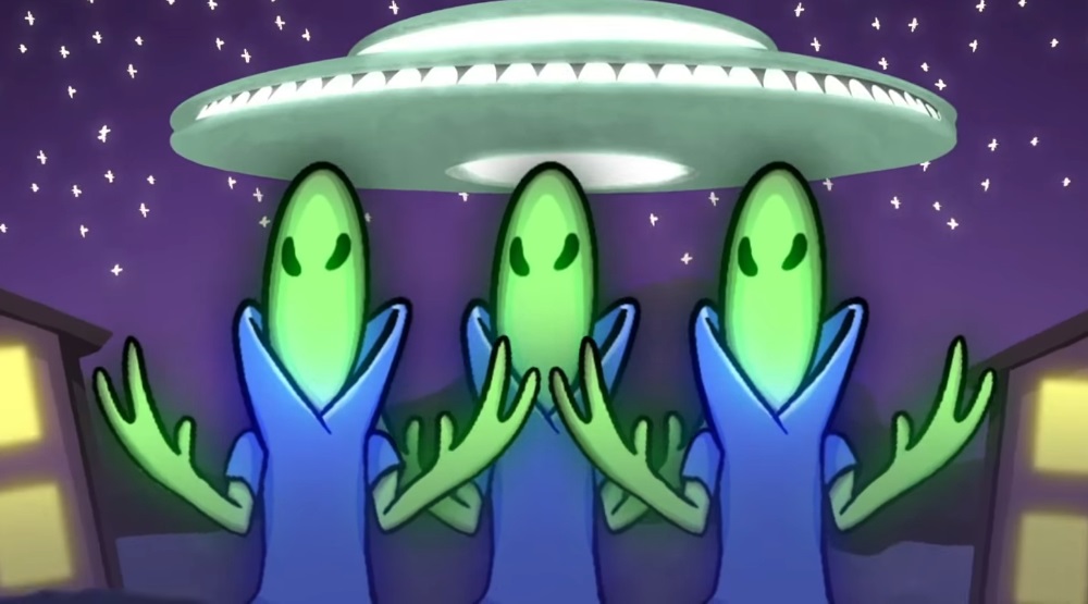 Кадр из лирик-видео «Concert For Aliens»