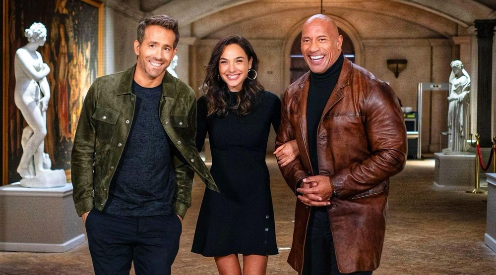 Кадр со съемок фильма «Красное уведомление»