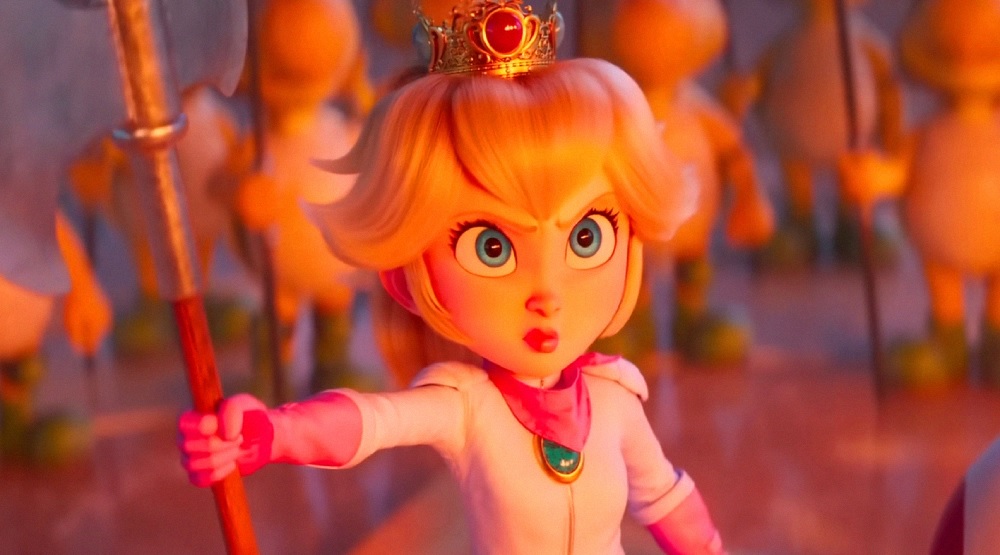 Кадр из клипа «Peaches» и из мультфильма «Братья Супер Марио в кино» (2023)