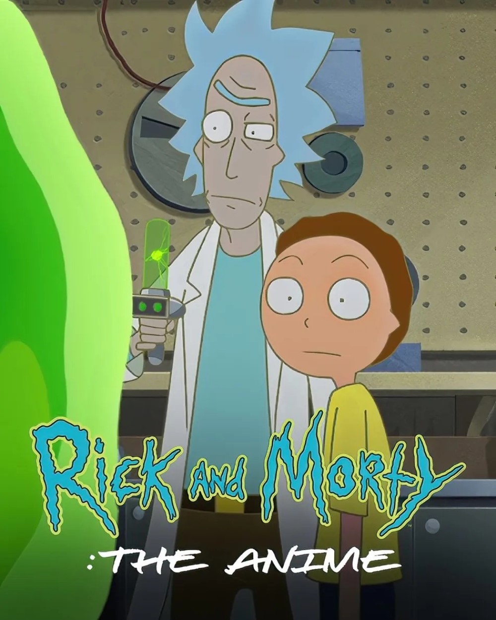 Промо-постер аниме-сериала «Рик и Морти: Аниме»