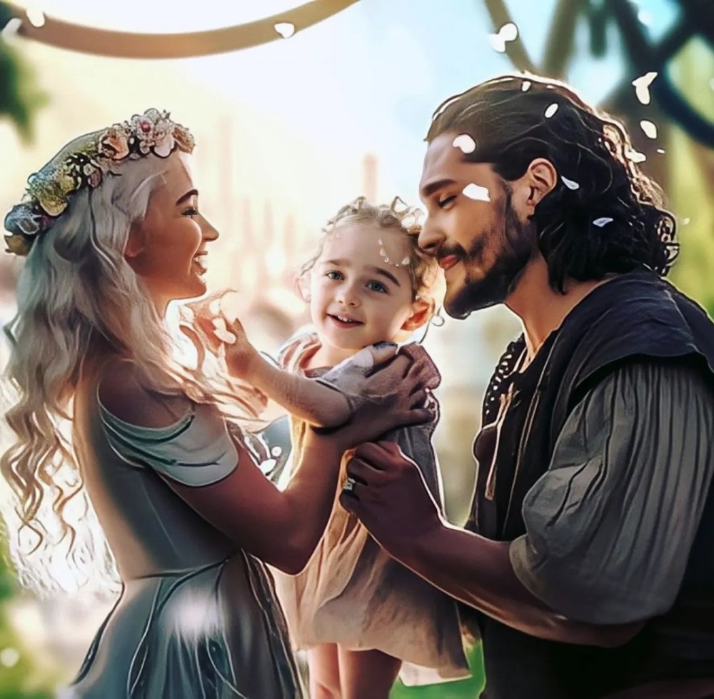 Джон Сноу и его с Дейенерис Таргариен дочери / Фан-арт по сериалу «Игра престолов»: Instagram*/jonerystargaryen/ *соцсеть признана в России экстремистской и запрещена