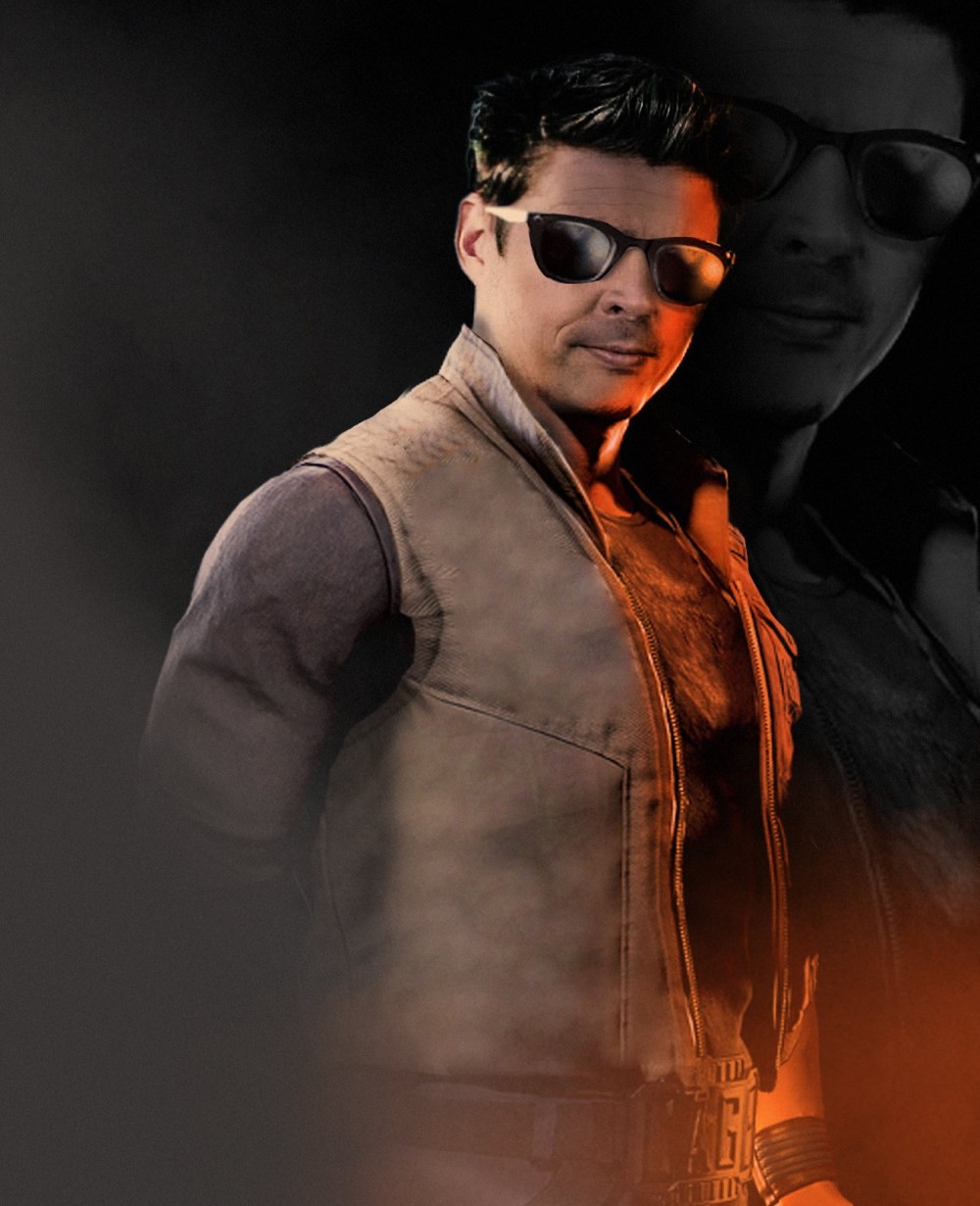 Карл Урбан в образе Джонни Кейджа для фильма «Мортал Комбат 2» / Фан-арт: Twitter/Bosslogic