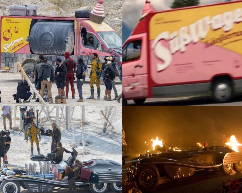 Кадры со съемок фильма «Дэдпул 3» (2024) / Кадр из сериала «Лунный рыцарь» (2022) / Кадр из фильма «Первый мститель» (2011)