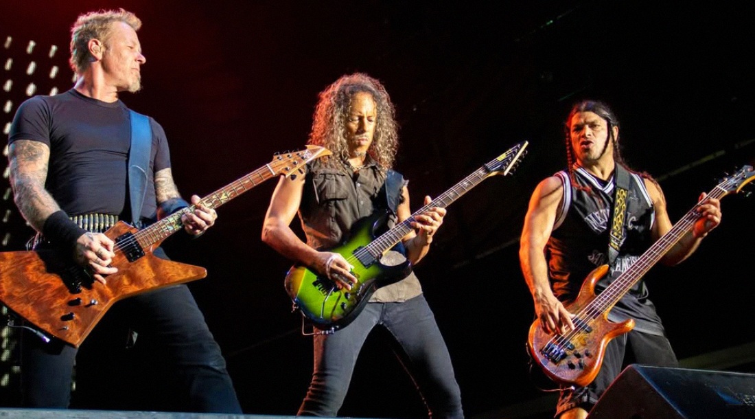 Слева направо: Джеймс Хэтфилд, Кирк Хэмметт и Роберт Трухильо из Metallica / Фото: соцсети Metallica