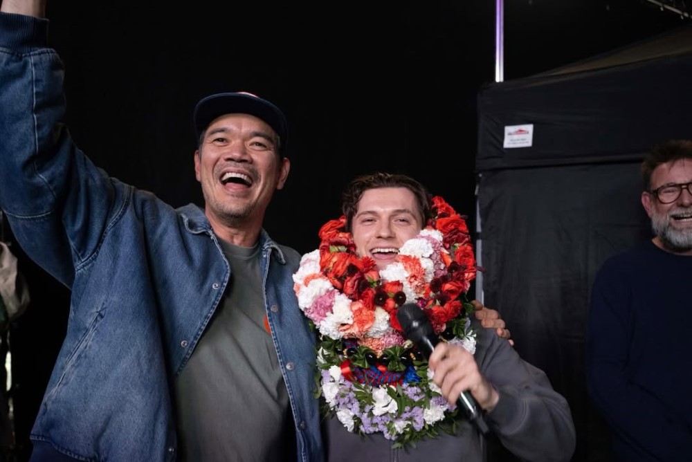 Кадр со съемок фильма «Человек-паук: Совершенно новый день» (2026) / Фото: соцсети Дестина Дэниела Креттона