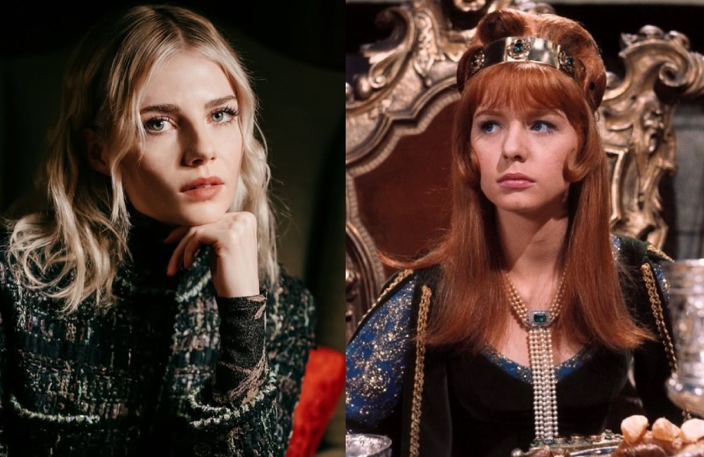 Люси Бойнтон и Джейн Эшер / Фото: соцсети Люси Бойнтон и кадр из фильма «Маска красной смерти» (1964)