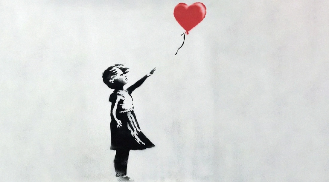 «Девочка с воздушным шаром» (2006), самая известная картина Бэнкси