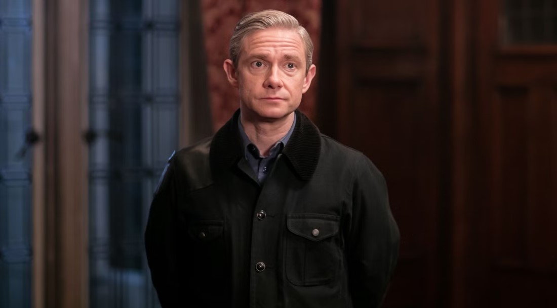 Мартин Фриман, кадр из сериала «Шерлок» (2010-2017)