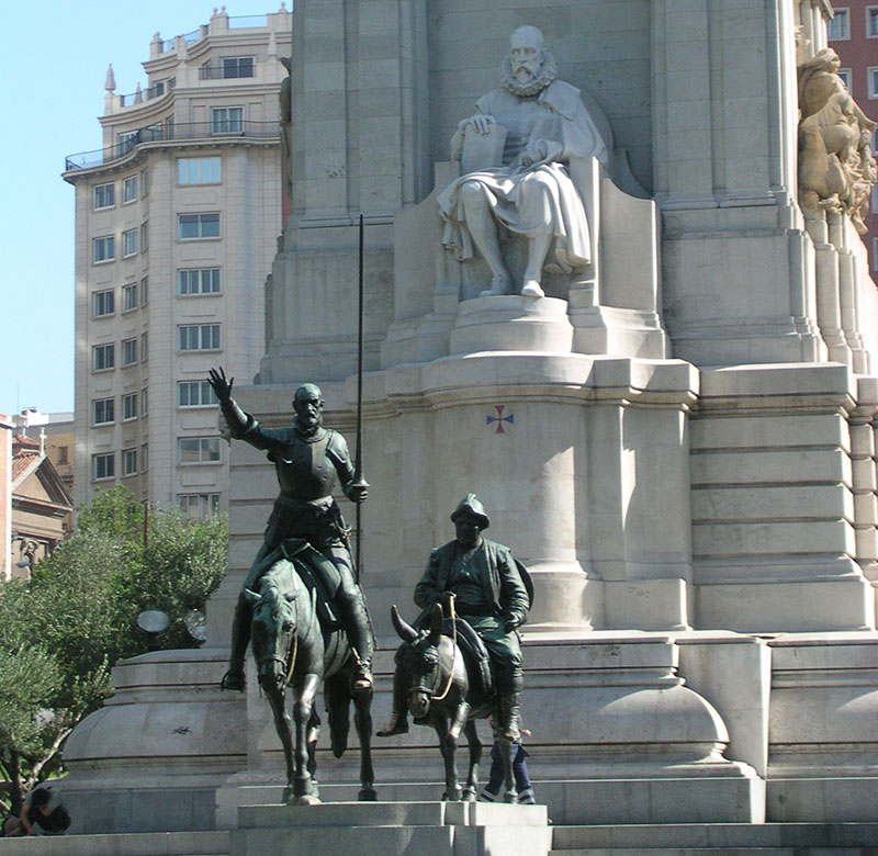 Памятник Сервантесу и его знаменитым героям в Мадриде