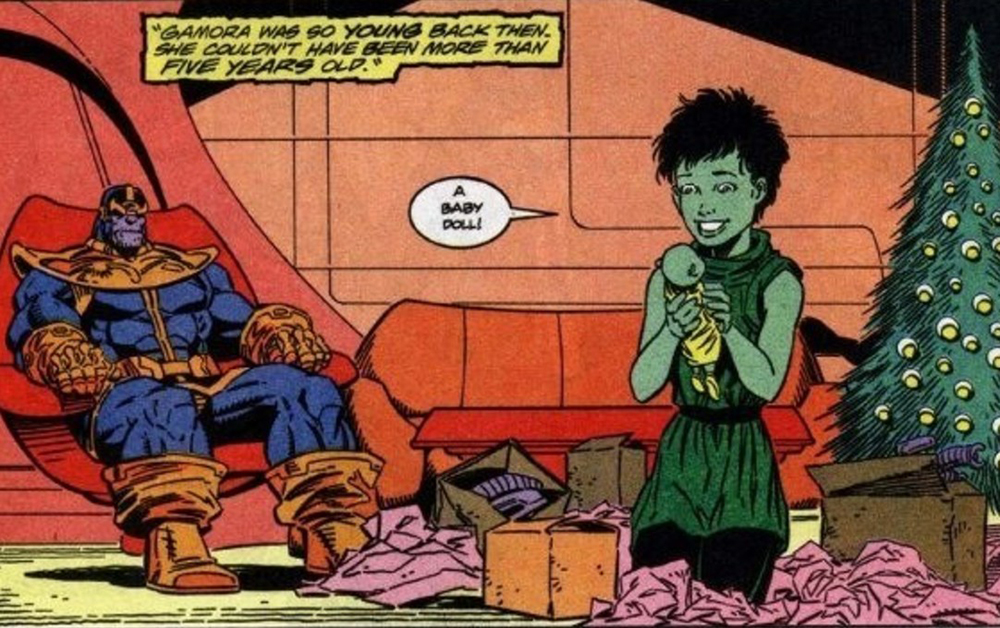 Танос и маленькая Гамора в комиксах Marvel