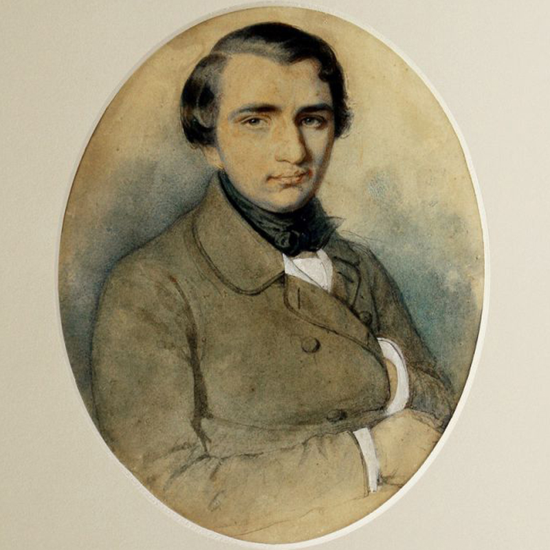 Иван Тургенев в возрасте 20 лет, акварель Кирилла Антоновича Горбунова, 1838 год