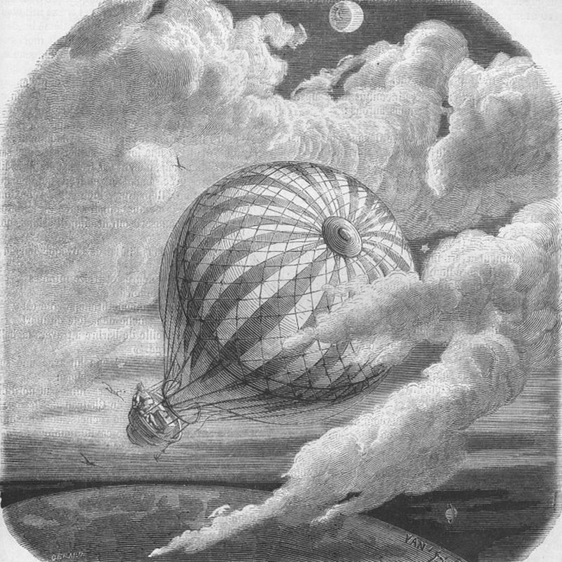 Иллюстрация Йана Даржана к рассказу «Необыкновенное приключение некоего Ганса Пфааля» (1864)