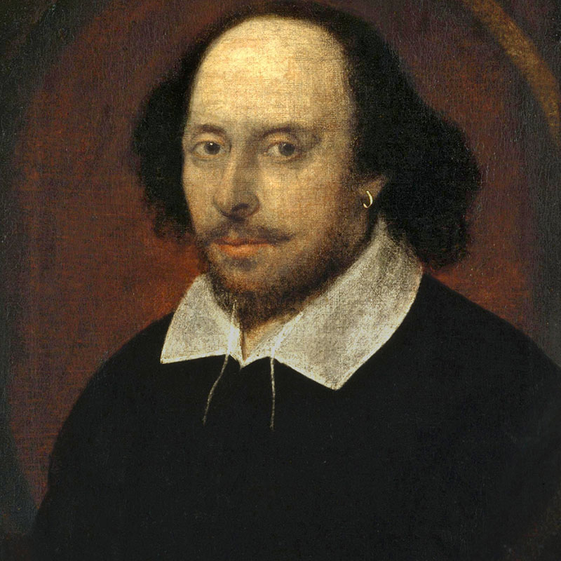 Чандосовский портрет, на котором, предположительно, изображен Уильям Шекспир. Начало XVII века, автор, возможно, Джон Тейлор