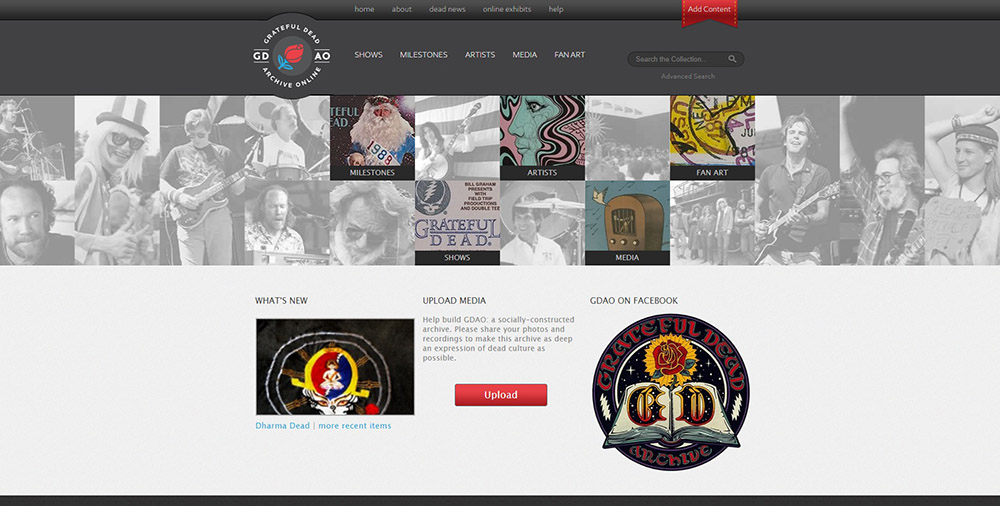 Сайт GDAO (Grateful Dead Archive Online)