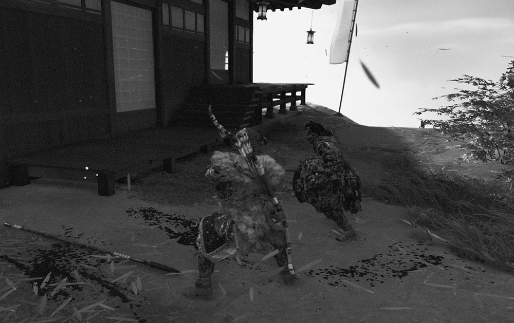 Кадр из игры Ghost of Tsushima («Призрак Цусимы»), режим Куросавы