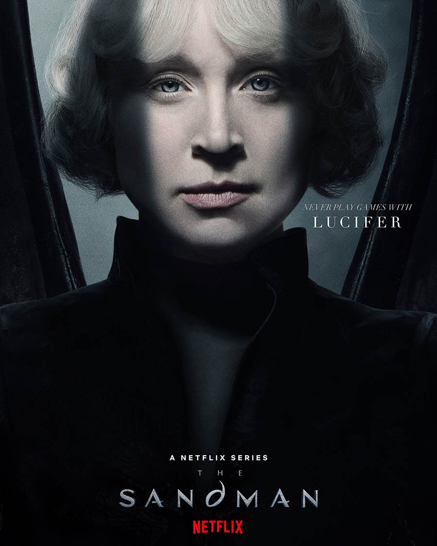 Гвендолин Кристи в роли Люцифера, постер сериала «Песочный человек» (2022)